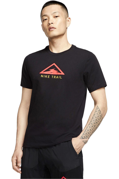 NIKE M NK DRY TEE TRAIL negro