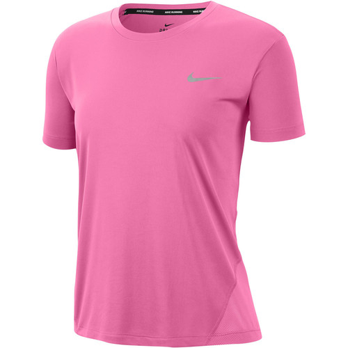 NIKE W NK MILER TOP SS rosa