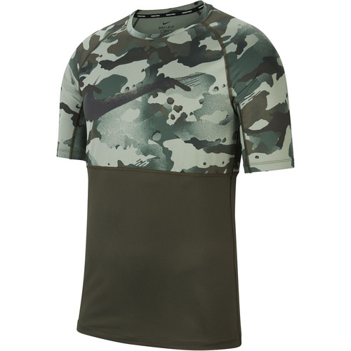 NIKE M NK TOP SS SLIM CAMO verde