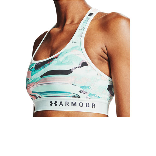 UNDER ARMOUR ARMOUR MID CROSSBACK PRINTED BRA azul