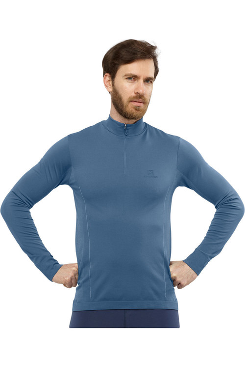 SALOMON EXPLORE SEAMLESS HALF ZIP M azul