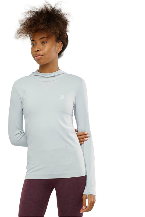 SALOMON COMET SEAMLESS HOODIE W azul