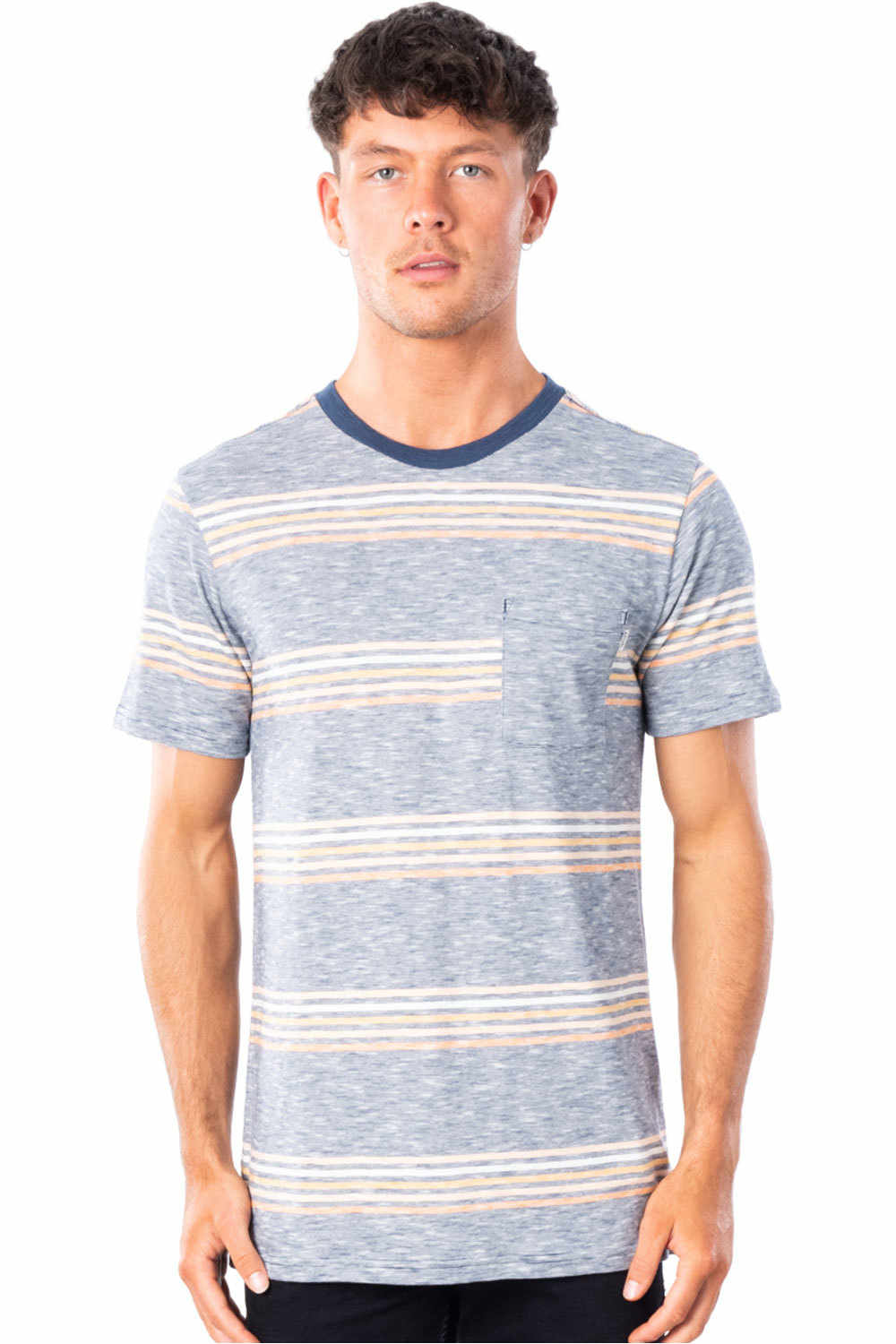 Rip Curl camiseta manga corta hombre Rip Curl SURF REVIVAL STRIPE vista frontal Rip Curl camiseta manga corta hombre Rip Curl SURF REVIVAL STRIPE vista frontal