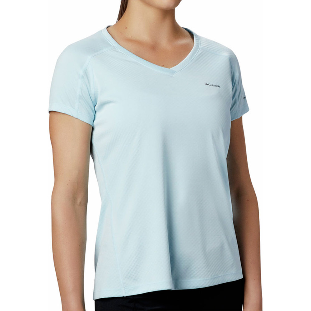 Columbia camiseta montaña manga corta mujer Columbia Zero Rules Short Sleeve Shirt vista detalle Columbia camiseta montaña manga corta mujer Columbia Zero Rules Short Sleeve Shirt vista detalle