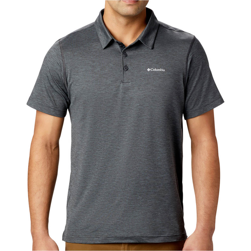 Columbia camiseta montaña manga corta hombre Columbia Tech Trail Polo vista detalle Columbia camiseta montaña manga corta hombre Columbia Tech Trail Polo vista detalle
