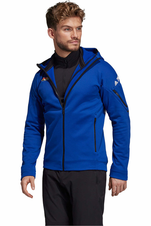ADIDAS HOODED FL JKT azul