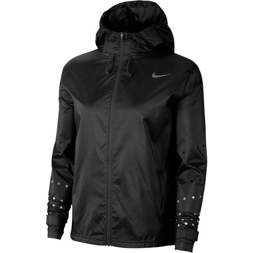NIKE W NK ESSNTL FLSH JKT HD RUNWAY negro
