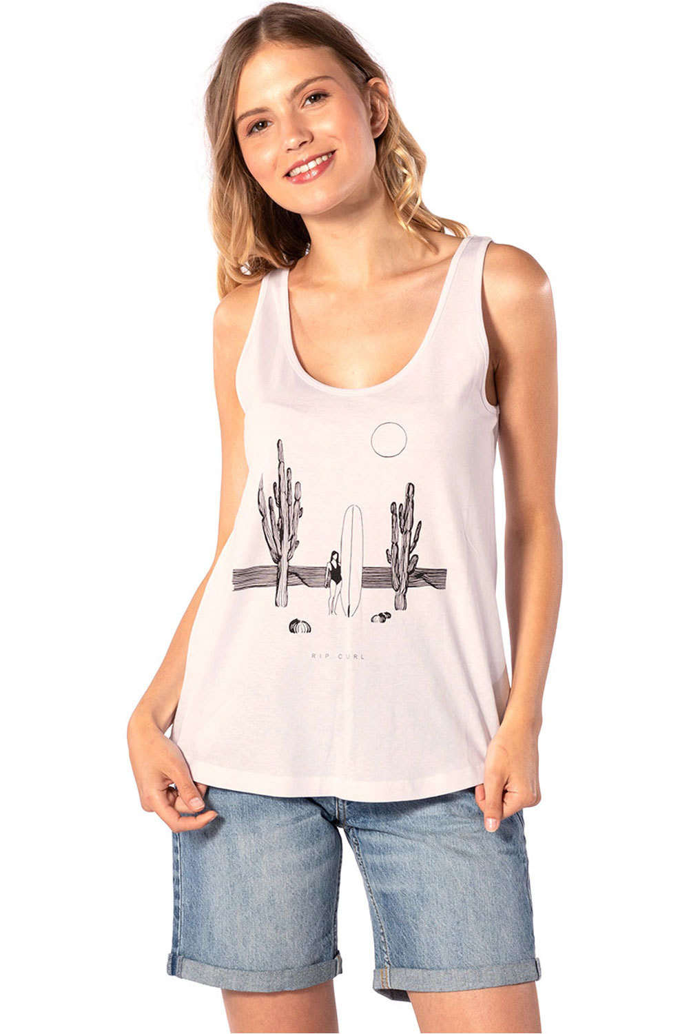 Rip Curl camiseta tirantes mujer Rip Curl ICONIC TANK vista frontal Rip Curl camiseta tirantes mujer Rip Curl ICONIC TANK vista frontal
