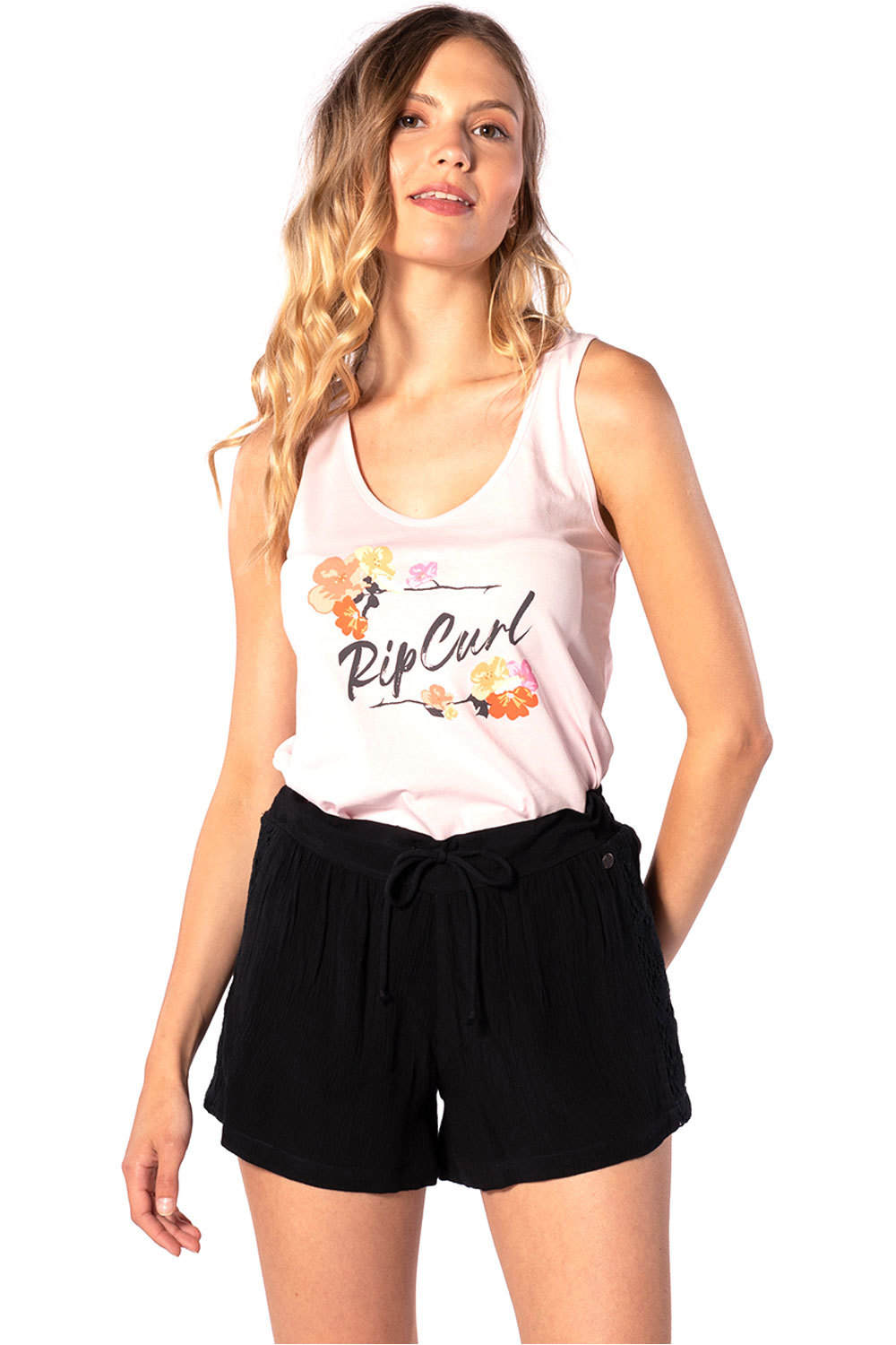 Rip Curl camiseta tirantes mujer Rip Curl BEACH VIBES SINGLET vista frontal Rip Curl camiseta tirantes mujer Rip Curl BEACH VIBES SINGLET vista frontal