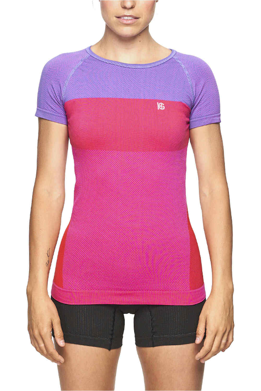 Sporthg camiseta entrenamiento manga corta mujer Sporthg KEY RORS vista frontal Sporthg camiseta entrenamiento manga corta mujer Sporthg KEY RORS vista frontal