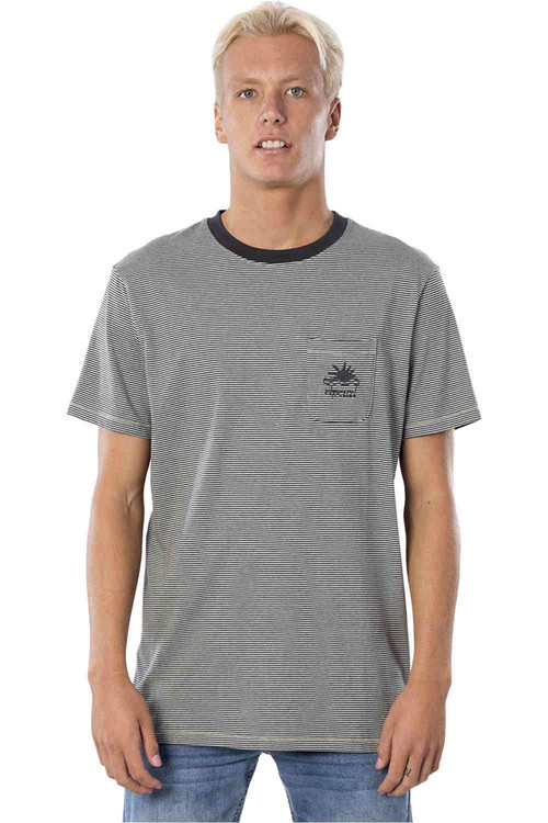 RIP CURL SWC CHANNEL STRIPE TEE gris