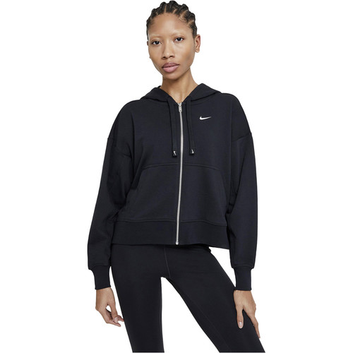 NIKE W NK DRY GET FIT FLC GRX FZ negro