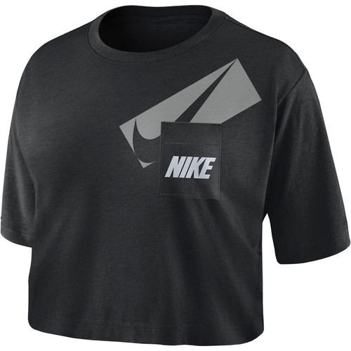 NIKE W NK DRY GRX CROP TOP negro