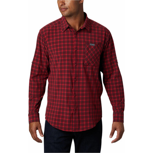 COLUMBIA TRIPLE CANYON  LS SHIRT rojo