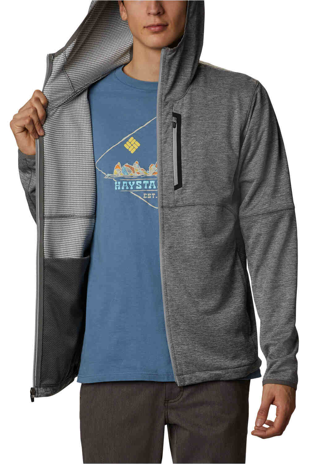 Columbia forro polar hombre Columbia Tech Trail FZ Hoodie vista trasera Columbia forro polar hombre Columbia Tech Trail FZ Hoodie vista trasera