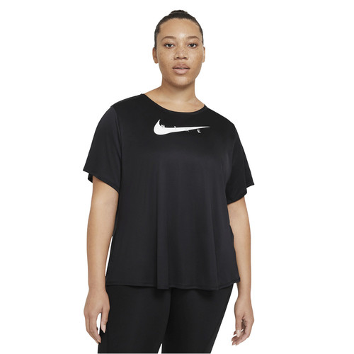 NIKE W NK SWOOSH RUN TOP SS negro