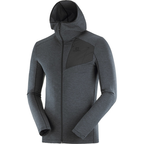 SALOMON OUTLINE FULL ZIP HOODIE M NE negro