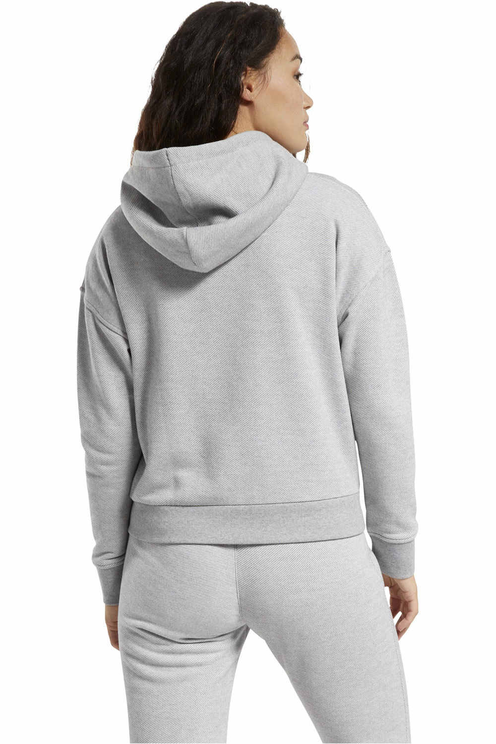 Reebok sudaderas deportivas mujer Reebok TE Textured Logo FullZip vista trasera Reebok sudaderas deportivas mujer Reebok TE Textured Logo FullZip vista trasera
