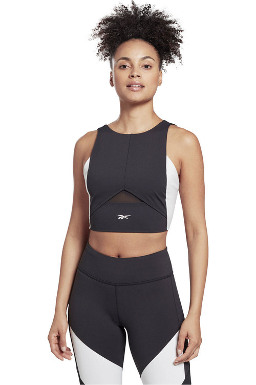 REEBOK TS COLORBLOCK CROP TOP negro
