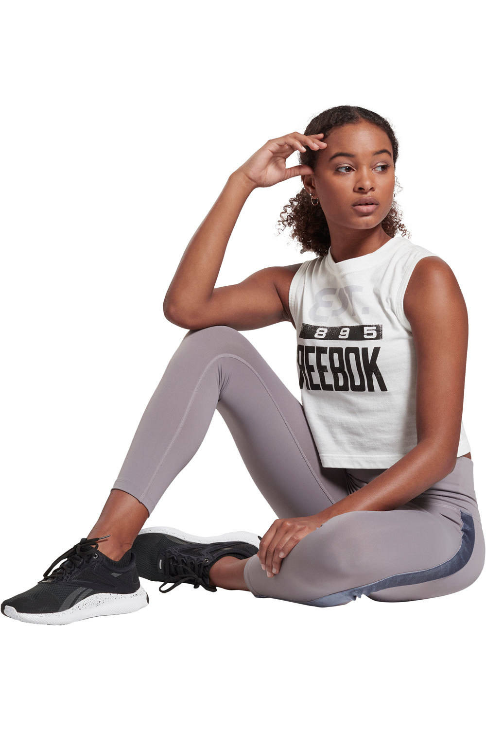 Reebok pantalones y mallas largas fitness mujer Reebok SH Velour Tape 7/8 Tight 05 Reebok pantalones y mallas largas fitness mujer Reebok SH Velour Tape 7/8 Tight 05