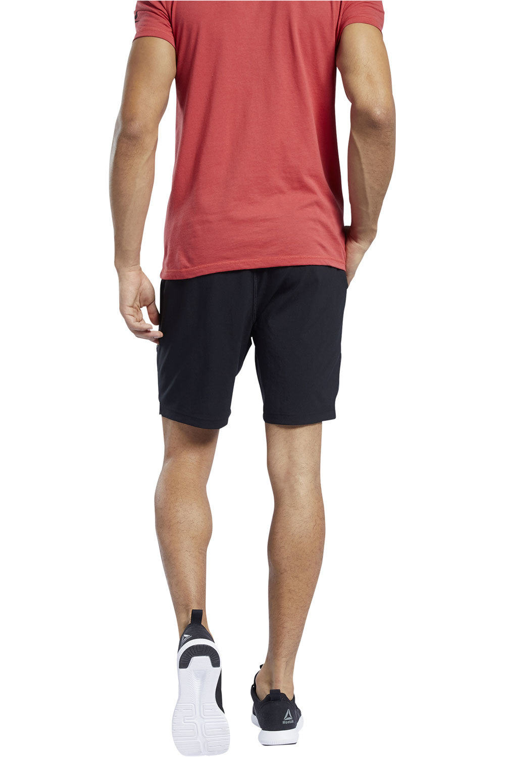 Reebok pantalón corto fitness hombre WOR COMM PRINTED SHORT vista trasera Reebok pantalón corto fitness hombre WOR COMM PRINTED SHORT vista trasera