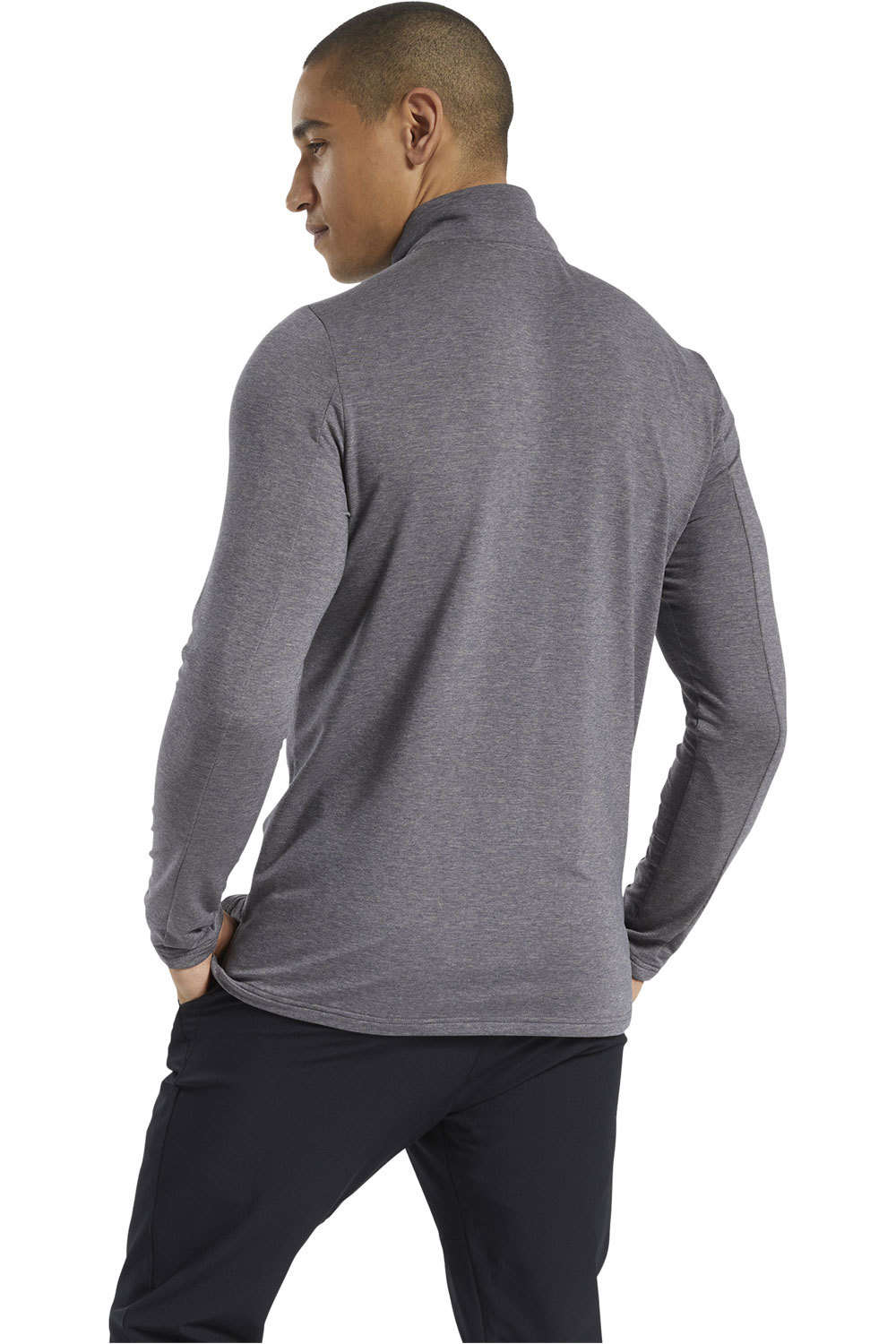 Reebok sudaderas deportivas hombre Reebok TS AC+COTTON 1/4 ZIP vista trasera Reebok sudaderas deportivas hombre Reebok TS AC+COTTON 1/4 ZIP vista trasera