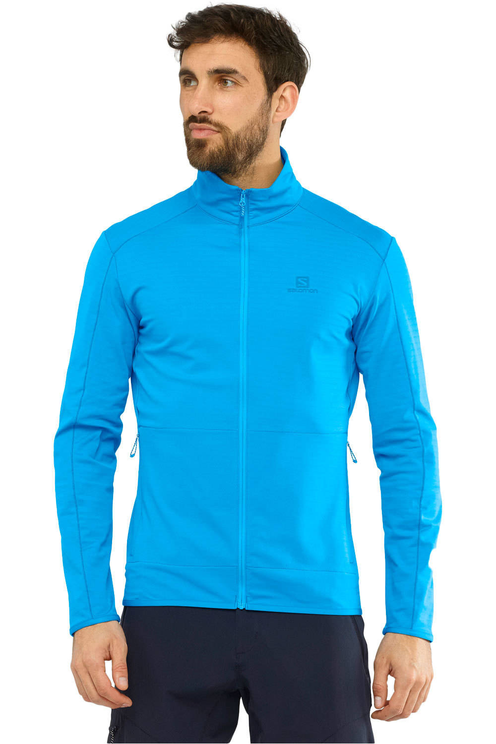 Salomon camisetas trail running manga larga hombre Salomon OUTRACK FULL ZIP MID M vista frontal Salomon camisetas trail running manga larga hombre Salomon OUTRACK FULL ZIP MID M vista frontal