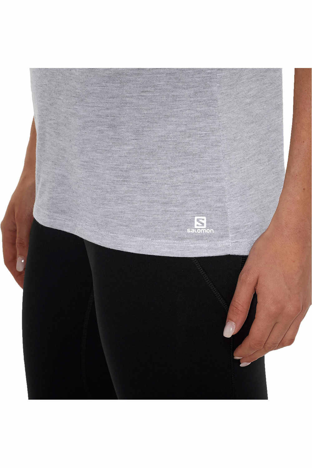 Salomon camiseta entrenamiento manga corta mujer Salomon COMET CLASSIC TEE W HEATHER vista detalle Salomon camiseta entrenamiento manga corta mujer Salomon COMET CLASSIC TEE W HEATHER vista detalle