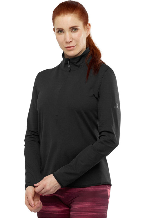 SALOMON OUTRACK HALF ZIP W negro