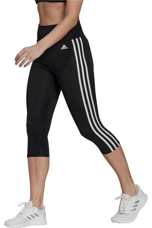 ADIDAS 3/4 DESIGNED TO MOVE HIGH-RISE 3 BANDAS negro