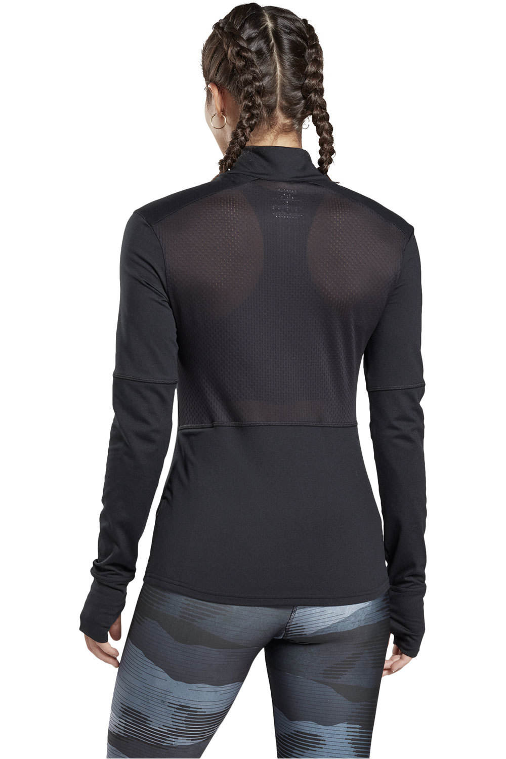 Reebok camiseta técnica manga larga mujer Reebok RE 1/4 ZIP vista trasera Reebok camiseta técnica manga larga mujer Reebok RE 1/4 ZIP vista trasera