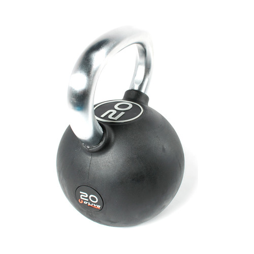 OLIVE KETTLEBELL DE GOMA O'LIVE, 20 KG negro