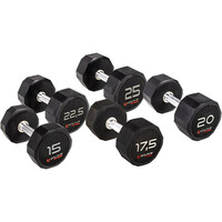 KIT 5 PARES MANCUERNAS PRO-STYLE DE GOMA O'LIVE, 15 a 25 kg KIT 5 PARES MANCUERNAS PRO-STYLE DE GOMA O'LIVE, 15 a 25 kg