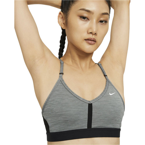 NIKE W NK INDY BRA V-NECK gris