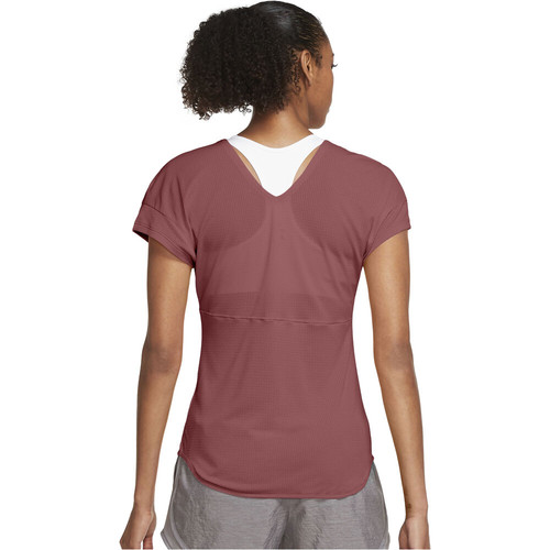 NIKE W NK BREATHE TOP COOL marron