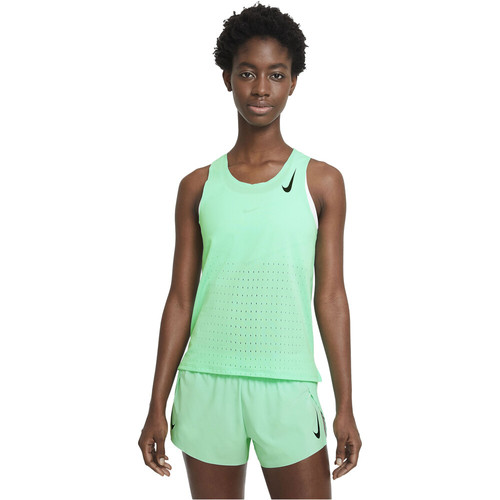NIKE W NK DF AROSWFT SINGLET verde