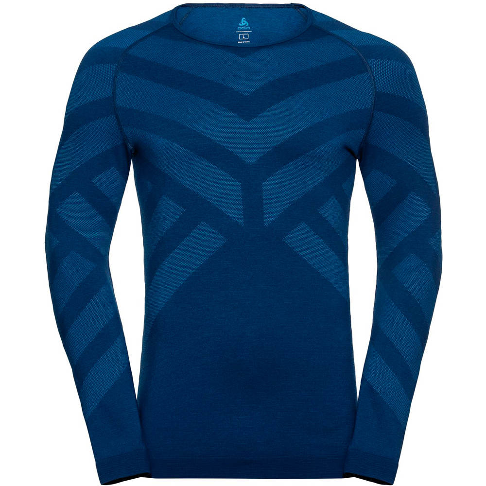Odlo camiseta térmica manga larga hombre Odlo BL TOP Crew neck l/s NATURAL + KINSHIP W vista detalle Odlo camiseta térmica manga larga hombre Odlo BL TOP Crew neck l/s NATURAL + KINSHIP W vista detalle