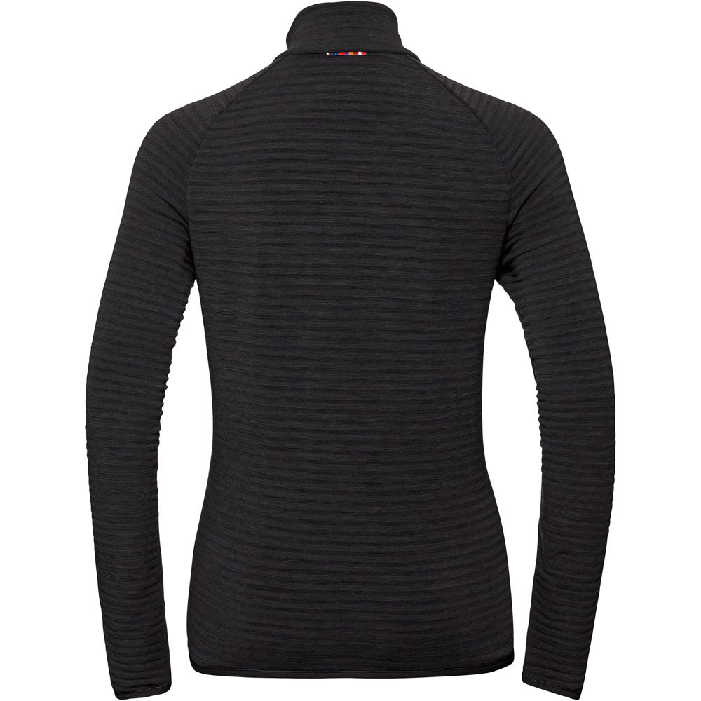 Odlo forro polar mujer Odlo Midlayer full zip VIVID CERAMIWARM vista trasera Odlo forro polar mujer Odlo Midlayer full zip VIVID CERAMIWARM vista trasera