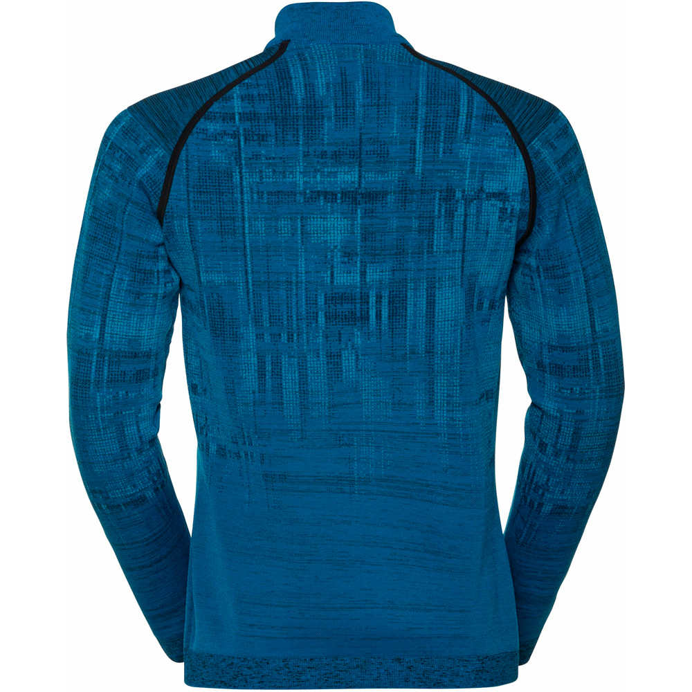 Odlo forro polar hombre Odlo Midlayer 1/2 zip BLACKCOMB vista trasera Odlo forro polar hombre Odlo Midlayer 1/2 zip BLACKCOMB vista trasera