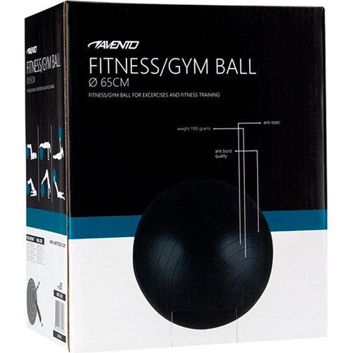 AVENTO PELOTA GIMN 65 CM NE negro