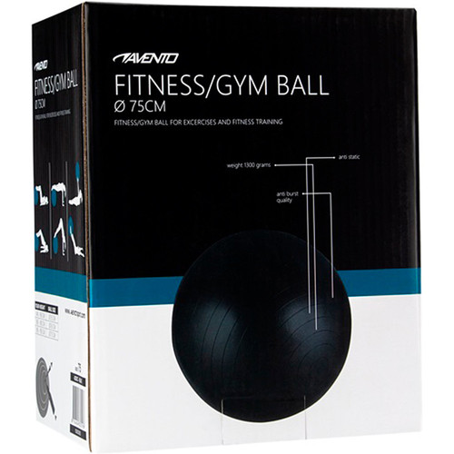 AVENTO PELOTA GIMN 75 CM NE negro