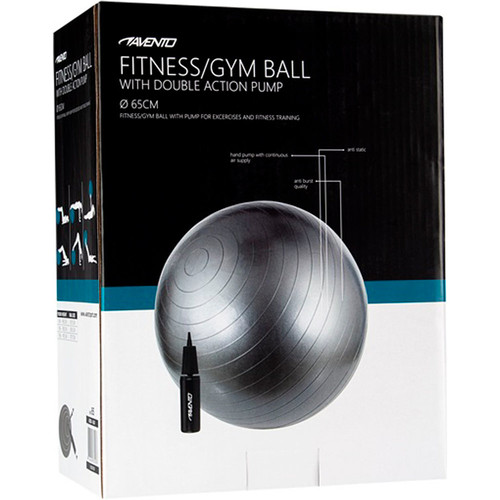 AVENTO PELOTA GIMN 65 CM + BOMBA PLATA plata