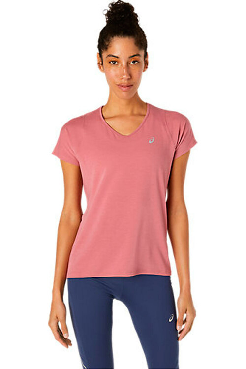 ASICS V-NECK SS TOP rosa