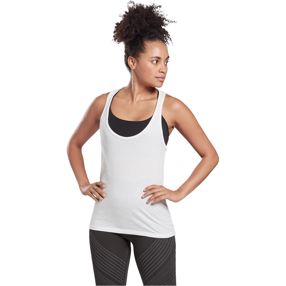 Reebok camiseta tirantes fitness mujer Reebok GB W CTTN RACER TANK VCTR 03 Reebok camiseta tirantes fitness mujer Reebok GB W CTTN RACER TANK VCTR 03