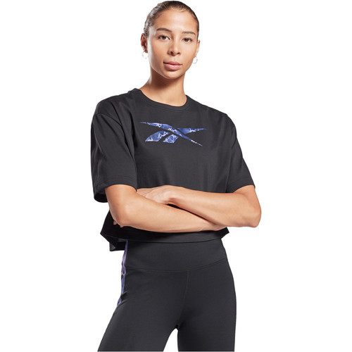 REEBOK TS GRAPHIC TEE - LEOPARD negro