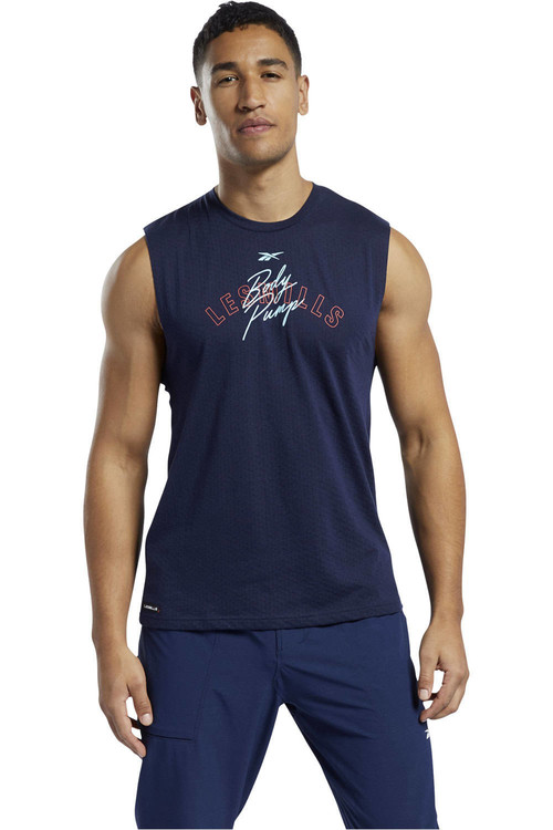 REEBOK LM BP MESH SLVLS TEE azul