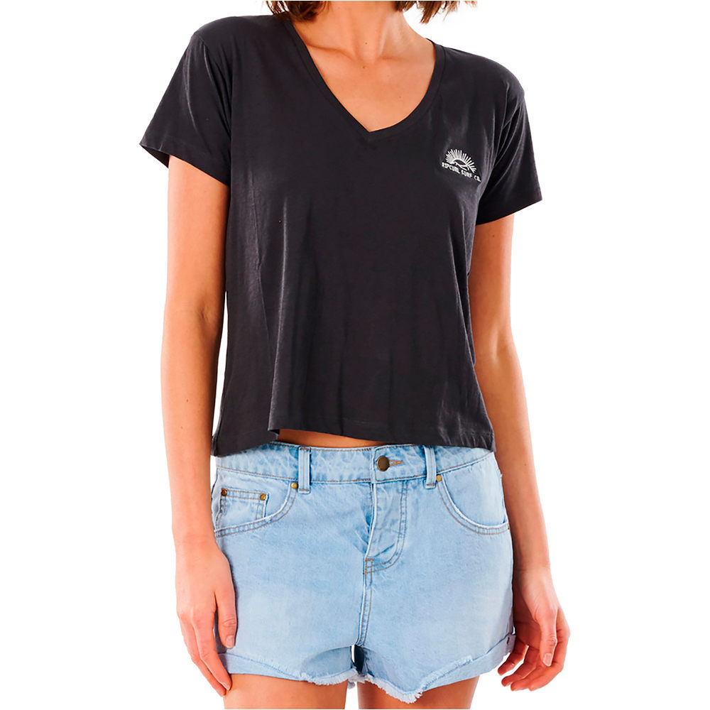 Rip Curl camiseta manga corta mujer Rip Curl SALTWATER V-NECK TEE vista trasera Rip Curl camiseta manga corta mujer Rip Curl SALTWATER V-NECK TEE vista trasera