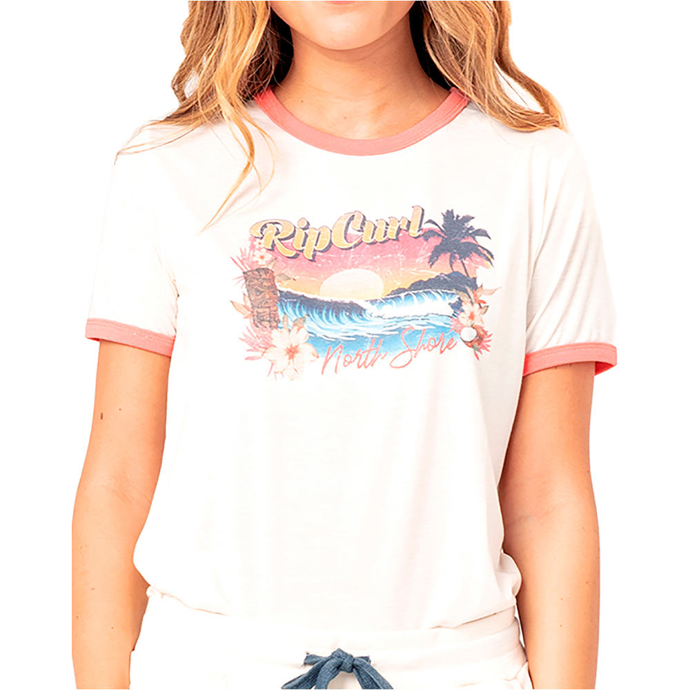 Rip Curl camiseta manga corta mujer Rip Curl TIKI RINGER TEE vista detalle Rip Curl camiseta manga corta mujer Rip Curl TIKI RINGER TEE vista detalle