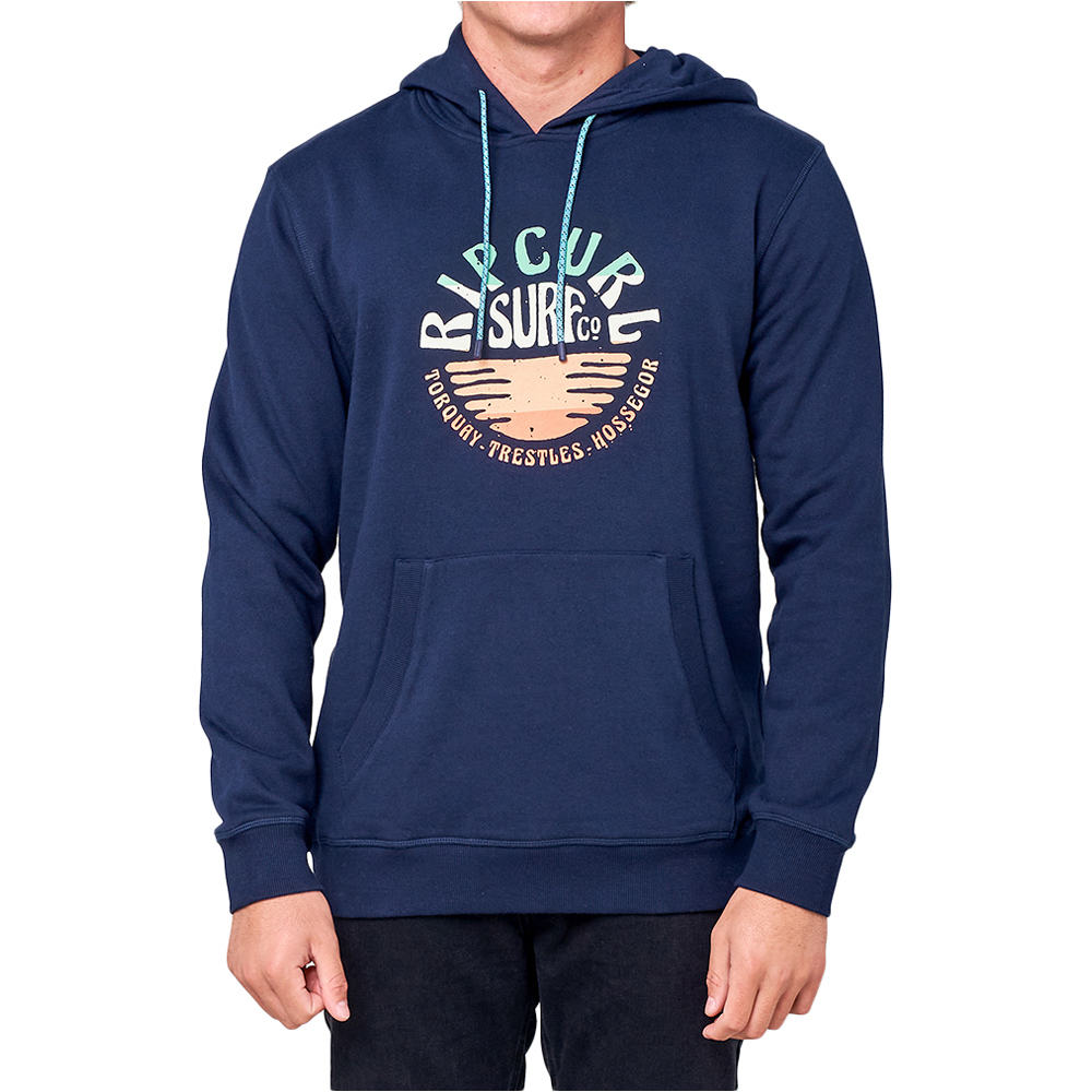 Rip Curl sudadera hombre DOWN THE LINE HOODED POP OVER vista detalle Rip Curl sudadera hombre DOWN THE LINE HOODED POP OVER vista detalle