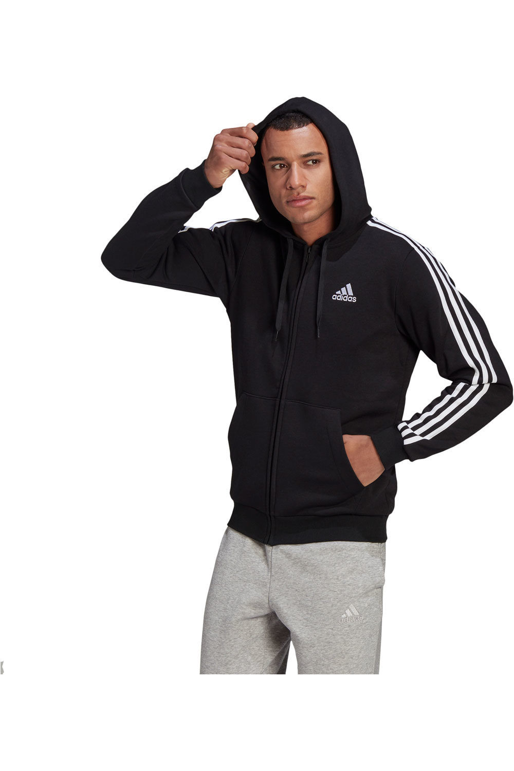 adidas sudadera hombre Adidas M 3S FL FZ HD vista frontal adidas sudadera hombre Adidas M 3S FL FZ HD vista frontal
